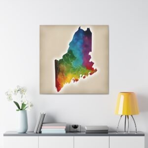Maine Canvas Gallery Wraps &#8211; Maine Bedroom Living Room Home Office Wall Decor Canvas Art &#8211; Housewarming Gifts &#8211; ME New Home Gifts