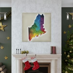Maine Canvas Gallery Wraps &#8211; Maine Bedroom Living Room Home Office Wall Decor Canvas Art &#8211; Housewarming Gifts &#8211; ME New Home Gifts