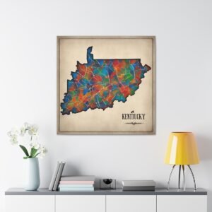 Kentucky Canvas Gallery Wraps &#8211; Kentucky Home Office Bedroom Living Room Wall Decor Canvas Art &#8211; Housewarming Gifts &#8211; KY New Home Gifts