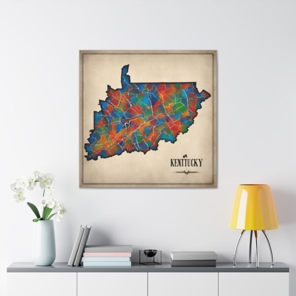Kentucky Canvas Gallery Wraps &#8211; Kentucky Home Office Bedroom Living Room Wall Decor Canvas Art &#8211; Housewarming Gifts &#8211; KY New Home Gifts