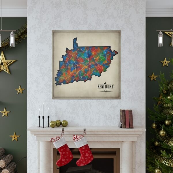 Kentucky Canvas Gallery Wraps &#8211; Kentucky Home Office Bedroom Living Room Wall Decor Canvas Art &#8211; Housewarming Gifts &#8211; KY New Home Gifts