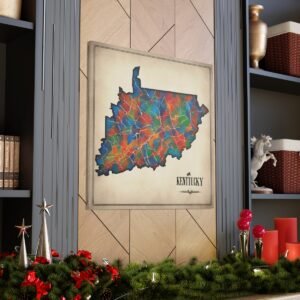 Kentucky Canvas Gallery Wraps &#8211; Kentucky Home Office Bedroom Living Room Wall Decor Canvas Art &#8211; Housewarming Gifts &#8211; KY New Home Gifts