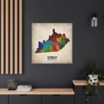 Kentucky Canvas Gallery Wraps &#8211; Kentucky Home Office Bedroom Living Room Wall Decor Canvas Art &#8211; Housewarming Gifts &#8211; KY New Home Gifts