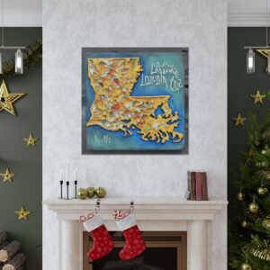 Louisiana Canvas Gallery Wraps &#8211; Louisiana Home Bedroom Office Living Room Wall Decor Canvas Art &#8211; Housewarming Gifts &#8211; LA New Home Gifts