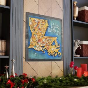 Louisiana Canvas Gallery Wraps &#8211; Louisiana Home Bedroom Office Living Room Wall Decor Canvas Art &#8211; Housewarming Gifts &#8211; LA New Home Gifts