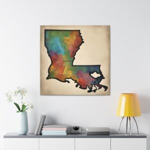 Louisiana Canvas Gallery Wraps &#8211; Louisiana Home Bedroom Living Room Office Wall Decor Canvas Art &#8211; Housewarming Gifts &#8211; LA New Home Gifts