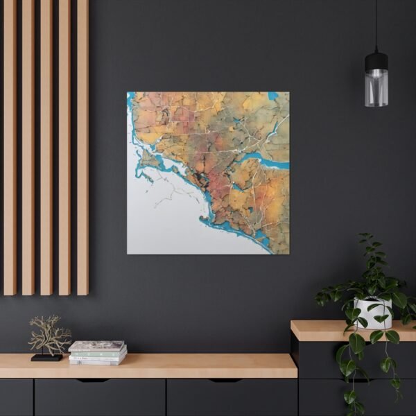 Massachusetts Canvas Gallery Wraps &#8211; Massachusetts Living Room Home Office Wall Decor Canvas Art &#8211; Housewarming Gifts &#8211; MA New Home Gifts
