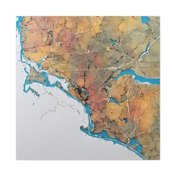 Massachusetts Canvas Gallery Wraps &#8211; Massachusetts Living Room Home Office Wall Decor Canvas Art &#8211; Housewarming Gifts &#8211; MA New Home Gifts
