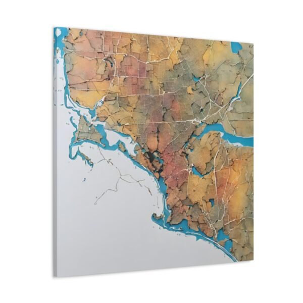 Massachusetts Canvas Gallery Wraps &#8211; Massachusetts Living Room Home Office Wall Decor Canvas Art &#8211; Housewarming Gifts &#8211; MA New Home Gifts