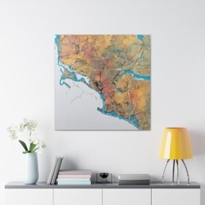Massachusetts Canvas Gallery Wraps &#8211; Massachusetts Living Room Home Office Wall Decor Canvas Art &#8211; Housewarming Gifts &#8211; MA New Home Gifts