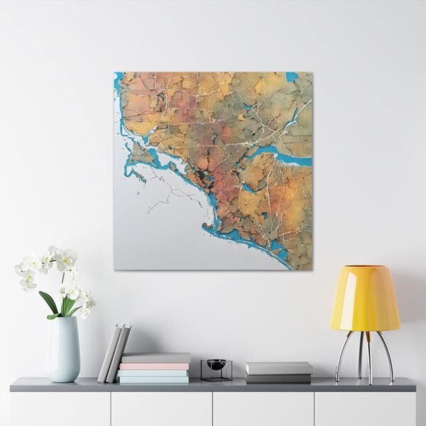 Massachusetts Canvas Gallery Wraps &#8211; Massachusetts Living Room Home Office Wall Decor Canvas Art &#8211; Housewarming Gifts &#8211; MA New Home Gifts