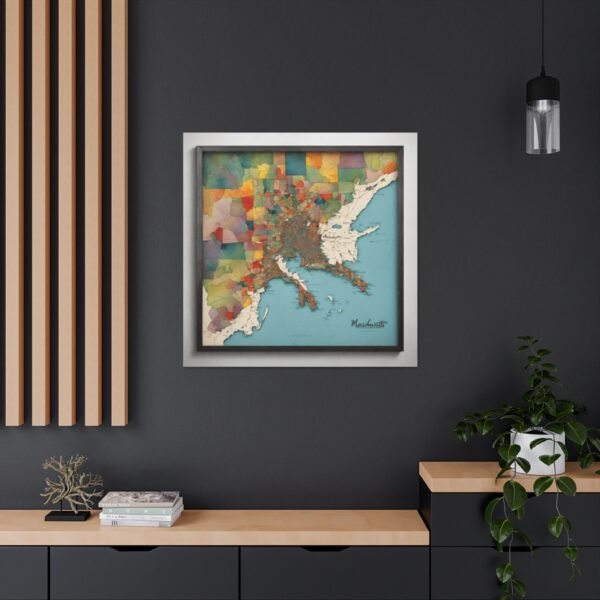 Massachusetts Canvas Gallery Wraps &#8211; Massachusetts Office Living Room Home Wall Decor Canvas Art &#8211; Housewarming Gifts &#8211; MA New Home Gifts