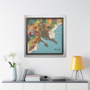 Massachusetts Canvas Gallery Wraps &#8211; Massachusetts Office Living Room Home Wall Decor Canvas Art &#8211; Housewarming Gifts &#8211; MA New Home Gifts