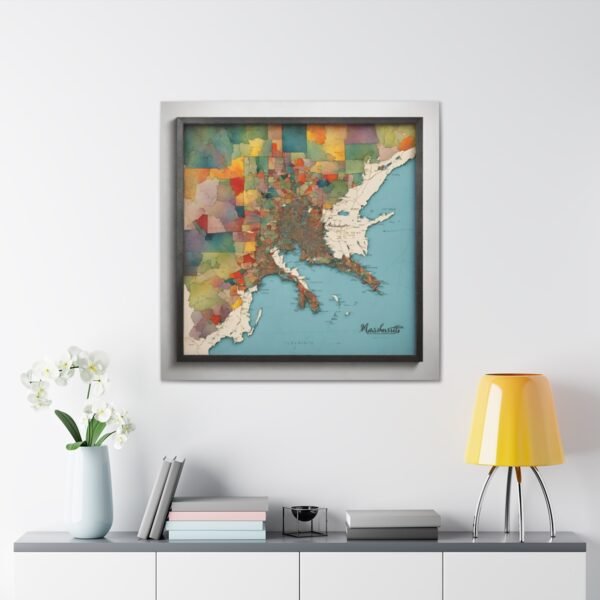 Massachusetts Canvas Gallery Wraps &#8211; Massachusetts Office Living Room Home Wall Decor Canvas Art &#8211; Housewarming Gifts &#8211; MA New Home Gifts