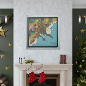 Massachusetts Canvas Gallery Wraps &#8211; Massachusetts Office Living Room Home Wall Decor Canvas Art &#8211; Housewarming Gifts &#8211; MA New Home Gifts