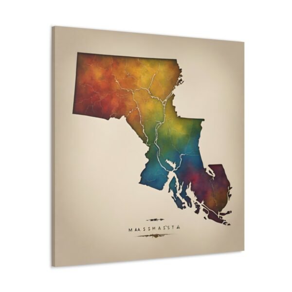 Massachusetts Canvas Gallery Wraps &#8211; Massachusetts Home Office Living Room Wall Decor Canvas Art &#8211; Housewarming Gifts &#8211; MA New Home Gifts