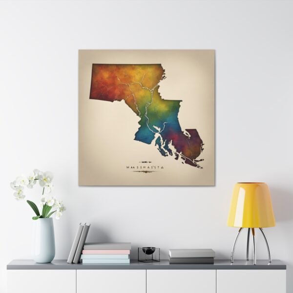 Massachusetts Canvas Gallery Wraps &#8211; Massachusetts Home Office Living Room Wall Decor Canvas Art &#8211; Housewarming Gifts &#8211; MA New Home Gifts