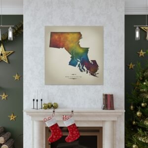 Massachusetts Canvas Gallery Wraps &#8211; Massachusetts Home Office Living Room Wall Decor Canvas Art &#8211; Housewarming Gifts &#8211; MA New Home Gifts