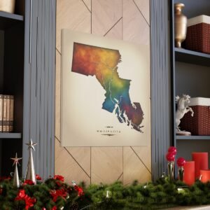 Massachusetts Canvas Gallery Wraps &#8211; Massachusetts Home Office Living Room Wall Decor Canvas Art &#8211; Housewarming Gifts &#8211; MA New Home Gifts