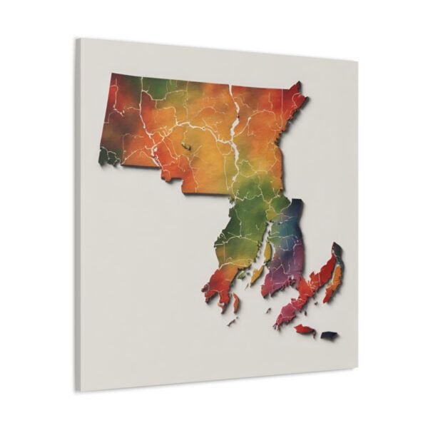 Massachusetts Canvas Gallery Wraps &#8211; Massachusetts Living Room Home Office Wall Decor Canvas Art &#8211; Housewarming Gifts &#8211; MA New Home Gifts