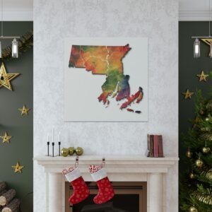 Massachusetts Canvas Gallery Wraps &#8211; Massachusetts Living Room Home Office Wall Decor Canvas Art &#8211; Housewarming Gifts &#8211; MA New Home Gifts