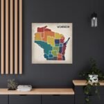 Wisconsin Canvas Gallery Wraps &#8211; Wisconsin Office Living Room Bedroom Wall Decor Home Canvas Art &#8211; Housewarming Gifts &#8211; WI New Home Gifts