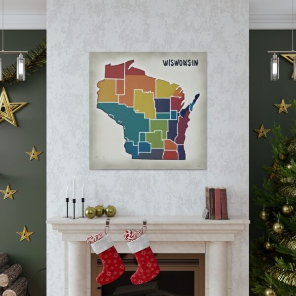 Wisconsin Canvas Gallery Wraps &#8211; Wisconsin Office Living Room Wall Decor Bedroom Home Canvas Art &#8211; Housewarming Gifts &#8211; WI New Home Gifts