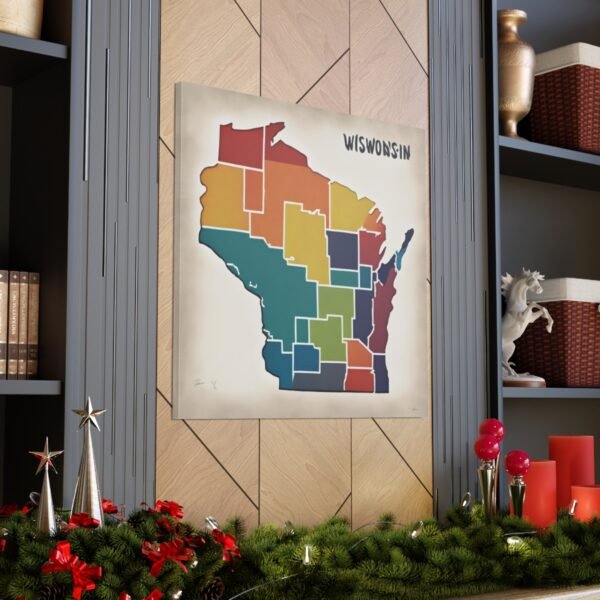 Wisconsin Canvas Gallery Wraps &#8211; Wisconsin Office Living Room Wall Decor Bedroom Home Canvas Art &#8211; Housewarming Gifts &#8211; WI New Home Gifts