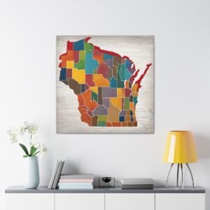 Wisconsin Canvas Gallery Wraps &#8211; Wisconsin Office Living Room Bedroom Wall Decor Home Canvas Art &#8211; Housewarming Gifts &#8211; WI New Home Gifts