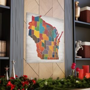 Wisconsin Canvas Gallery Wraps &#8211; Wisconsin Office Living Room Bedroom Wall Decor Home Canvas Art &#8211; Housewarming Gifts &#8211; WI New Home Gifts