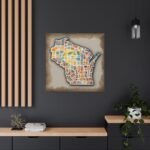Wisconsin Canvas Gallery Wraps &#8211; Wisconsin Office Living Room Bedroom Wall Decor Home Canvas Art &#8211; Housewarming Gifts &#8211; WI New Home Gifts