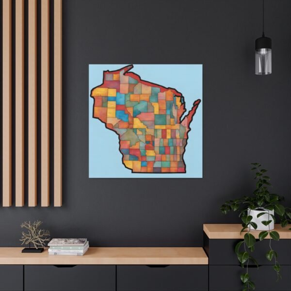 Wisconsin Canvas Gallery Wraps &#8211; Wisconsin Office Bedroom Living Room Wall Decor Home Canvas Art &#8211; Housewarming Gifts &#8211; WI New Home Gifts