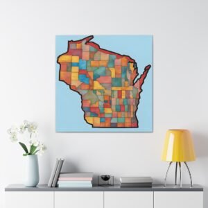 Wisconsin Canvas Gallery Wraps &#8211; Wisconsin Office Bedroom Living Room Wall Decor Home Canvas Art &#8211; Housewarming Gifts &#8211; WI New Home Gifts