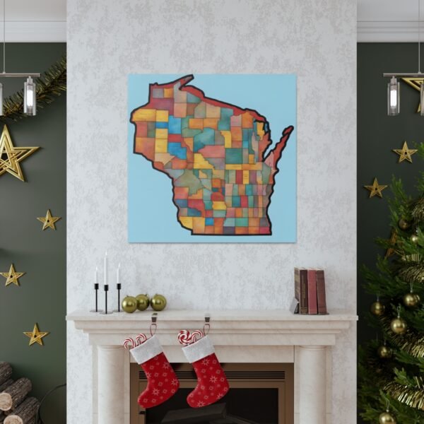 Wisconsin Canvas Gallery Wraps &#8211; Wisconsin Office Bedroom Living Room Wall Decor Home Canvas Art &#8211; Housewarming Gifts &#8211; WI New Home Gifts