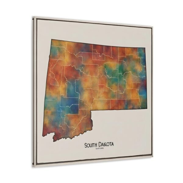 South Dakota Canvas Gallery Wraps &#8211; South Dakota Living Room Wall Decor Bedroom Office  Home Canvas Art &#8211; Housewarming Gifts &#8211; SD Home Gifts