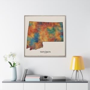 South Dakota Canvas Gallery Wraps &#8211; South Dakota Living Room Wall Decor Bedroom Office  Home Canvas Art &#8211; Housewarming Gifts &#8211; SD Home Gifts