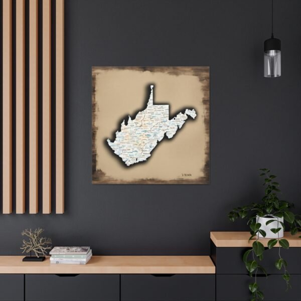 West Virginia Canvas Gallery Wraps &#8211; West Virginia Bedroom Living Room Wall Decor Office  Home Canvas Art &#8211; Housewarming Gifts &#8211; WV Gifts