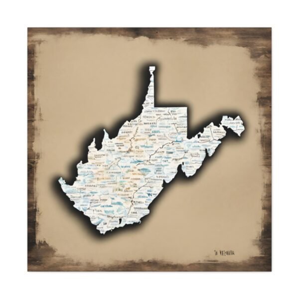 West Virginia Canvas Gallery Wraps &#8211; West Virginia Bedroom Living Room Wall Decor Office  Home Canvas Art &#8211; Housewarming Gifts &#8211; WV Gifts