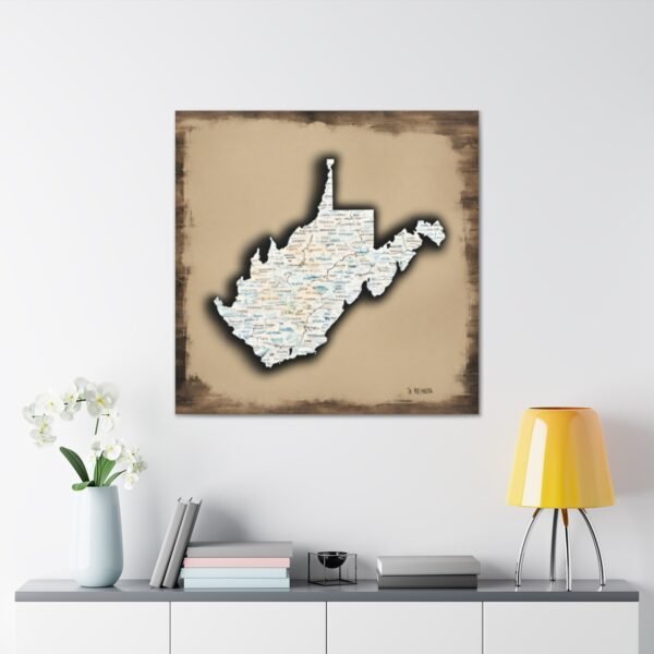 West Virginia Canvas Gallery Wraps &#8211; West Virginia Bedroom Living Room Wall Decor Office  Home Canvas Art &#8211; Housewarming Gifts &#8211; WV Gifts