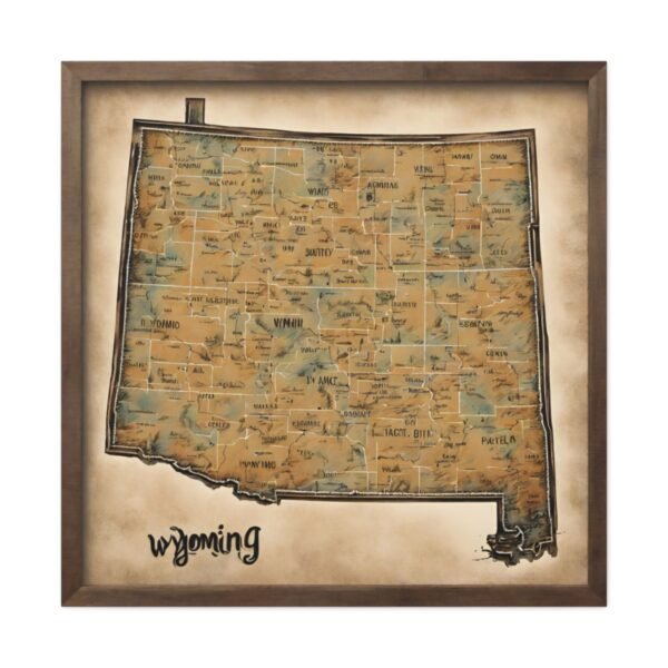 Wyoming Canvas Gallery Wraps &#8211; Wyoming Bedroom Living Room Office Wall Decor Home Canvas Art &#8211; Housewarming Gifts &#8211; WY New Home Gifts