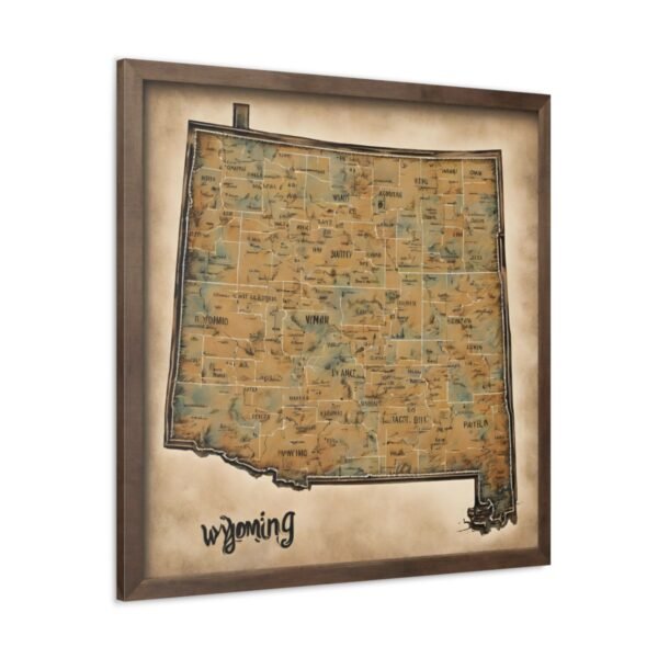 Wyoming Canvas Gallery Wraps &#8211; Wyoming Bedroom Living Room Office Wall Decor Home Canvas Art &#8211; Housewarming Gifts &#8211; WY New Home Gifts