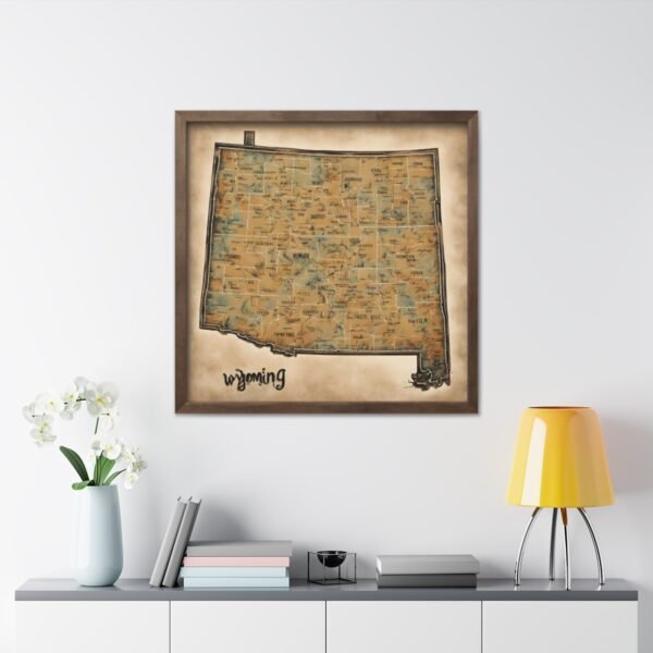 Wyoming Canvas Gallery Wraps &#8211; Wyoming Bedroom Living Room Office Wall Decor Home Canvas Art &#8211; Housewarming Gifts &#8211; WY New Home Gifts