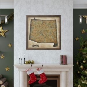 Wyoming Canvas Gallery Wraps &#8211; Wyoming Bedroom Living Room Office Wall Decor Home Canvas Art &#8211; Housewarming Gifts &#8211; WY New Home Gifts