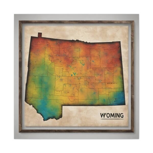 Wyoming Canvas Gallery Wraps &#8211; Wyoming Bedroom Office Living Room Wall Decor Home Canvas Art &#8211; Housewarming Gifts &#8211; WY New Home Gifts