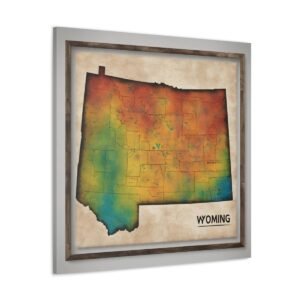Wyoming Canvas Gallery Wraps &#8211; Wyoming Bedroom Office Living Room Wall Decor Home Canvas Art &#8211; Housewarming Gifts &#8211; WY New Home Gifts