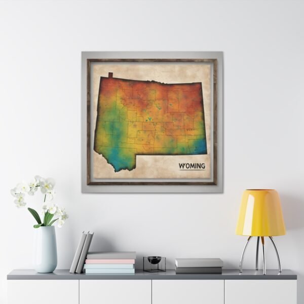 Wyoming Canvas Gallery Wraps &#8211; Wyoming Bedroom Office Living Room Wall Decor Home Canvas Art &#8211; Housewarming Gifts &#8211; WY New Home Gifts