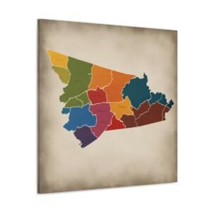 Virginia Canvas Gallery Wraps &#8211; Virginia Bedroom Office Living Room Wall Decor Home Canvas Art &#8211; Housewarming Gifts &#8211; VA New Home Gifts