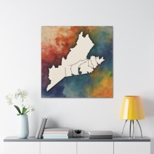 Virginia Canvas Gallery Wraps &#8211; Virginia Living Room Bedroom Office Wall Decor Home Canvas Art &#8211; Housewarming Gifts &#8211; VA New Home Gifts