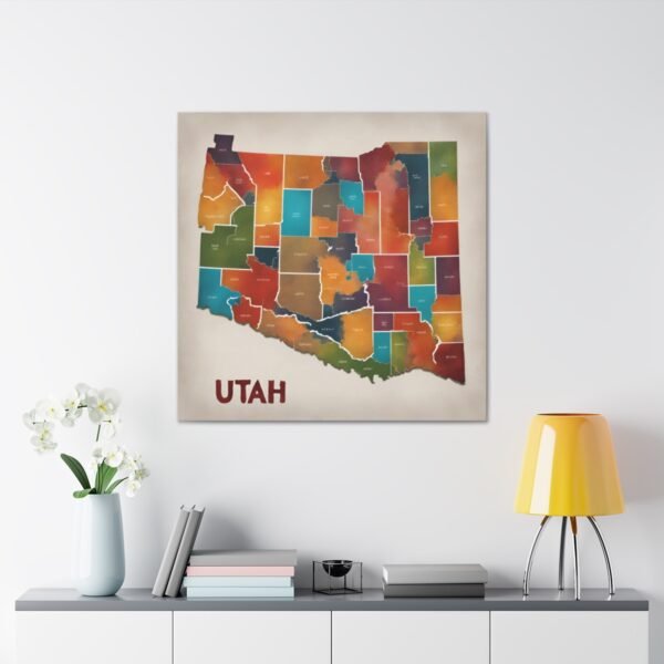 Utah Canvas Gallery Wraps &#8211; Utah Living Room Office Bedroom Wall Decor Home Canvas Art &#8211; Housewarming Gifts &#8211; UT New Home Gifts
