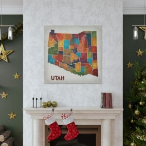 Utah Canvas Gallery Wraps &#8211; Utah Living Room Office Bedroom Wall Decor Home Canvas Art &#8211; Housewarming Gifts &#8211; UT New Home Gifts